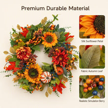 24 Inch Fall Wreath for Front Door - Wreath Components & Materials