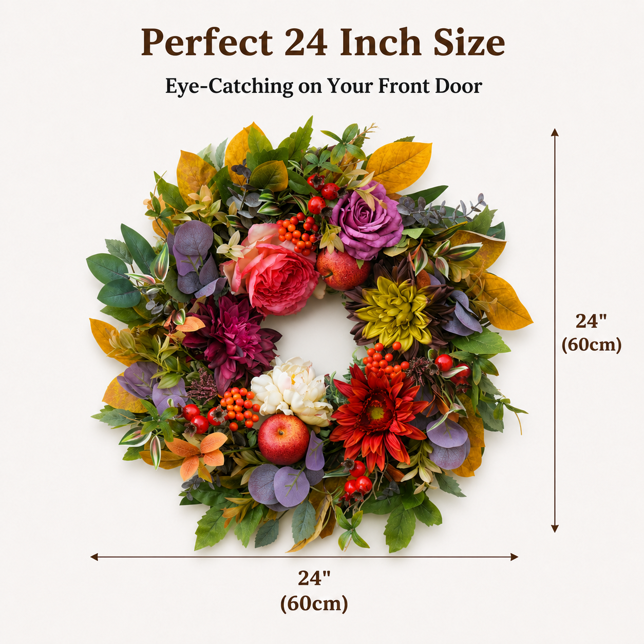 Garden Rose & Dahlia Autumn Wreath