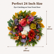 Garden Rose & Dahlia Autumn Wreath