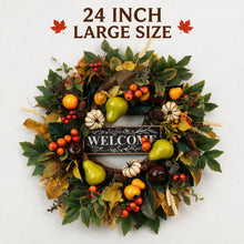 24 Inch Fall Wreath for Front Door - Welcome Harvest