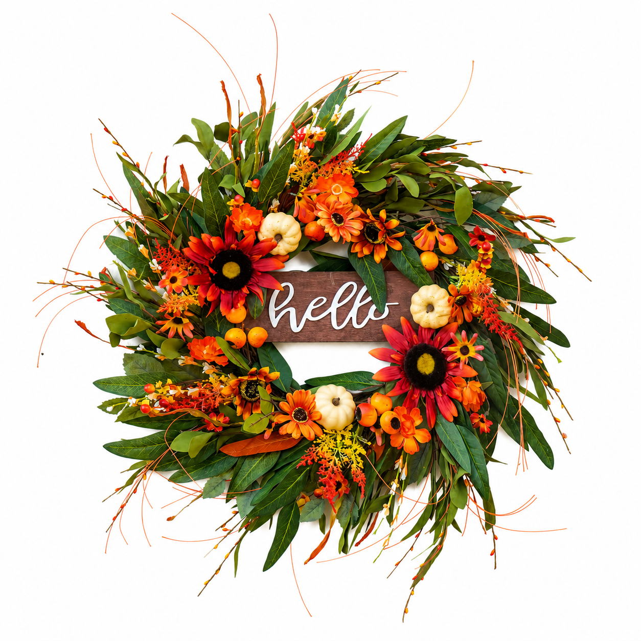 Hello Fall Sunflower Wreath