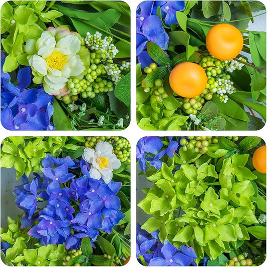 1Spring Summer Wreaths for Front Door 24 Inch
