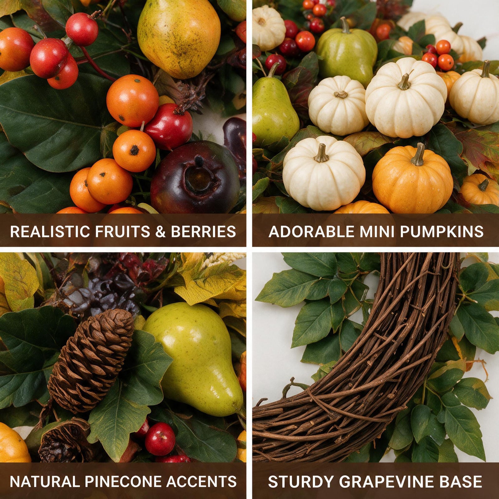 24 Inch Fall Wreath for Front Door - Welcome Harvest