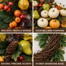 24 Inch Fall Wreath for Front Door - Welcome Harvest