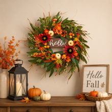 Hello Fall Sunflower Wreath