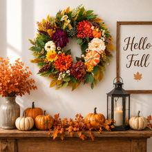 Dahlia & Pumpkin Harvest Wreath