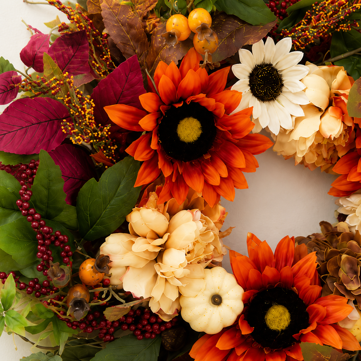 Autumn Berry & Sunflower Wreath