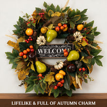 24 Inch Fall Wreath for Front Door - Welcome Harvest