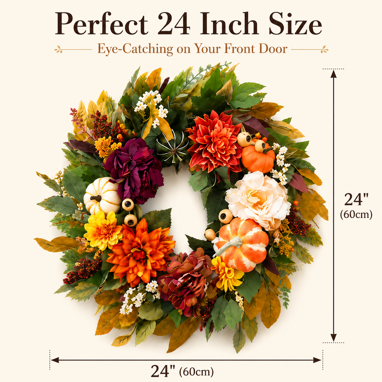 Dahlia & Pumpkin Harvest Wreath