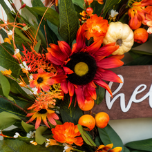 Hello Fall Sunflower Wreath