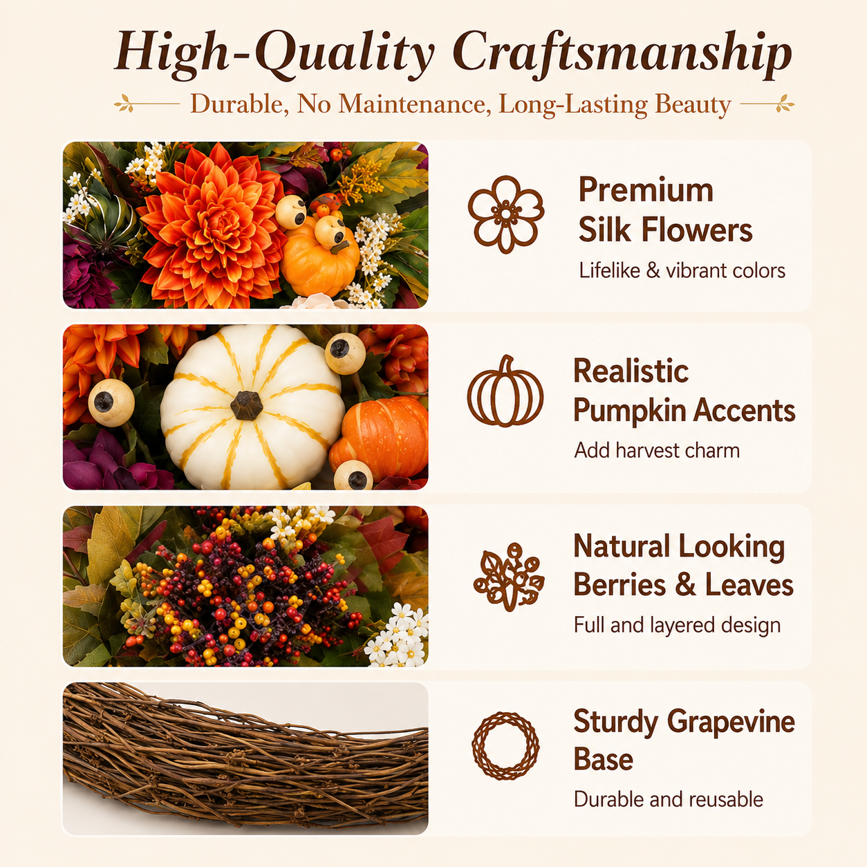 Dahlia & Pumpkin Harvest Wreath