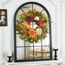24 Inch Fall Wreaths for Front Door Outside Autumn Wreath with Peony