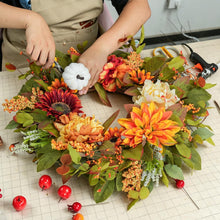 24 Inch Fall Wreaths for Front Door Outside Autumn Wreath with Peony