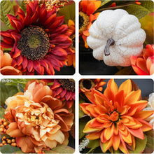 24 Inch Fall Wreaths for Front Door Outside Autumn Wreath with Peony