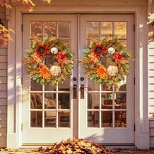 24 Inch Fall Wreaths for Front Door Outside Autumn Wreath with Peony