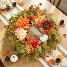 24 Inch Fall Wreaths for Front Door Outside Autumn Wreath with Peony