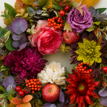 Garden Rose & Dahlia Autumn Wreath