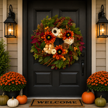 Autumn Berry & Sunflower Wreath