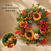 24 Inch Fall Wreath for Front Door - Wreath Components & Materials