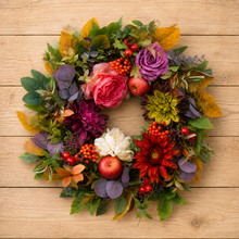 Garden Rose & Dahlia Autumn Wreath