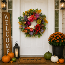 Garden Rose & Dahlia Autumn Wreath