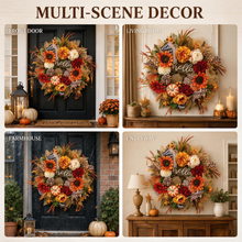 24 Inch Fall Wreath for Front Door - Hello Autumn Charm