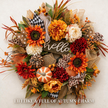 24 Inch Fall Wreath for Front Door - Hello Autumn Charm