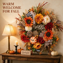 24 Inch Fall Wreath for Front Door - Hello Autumn Charm