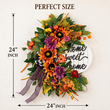24 Inch Fall Wreath for Front Door - Home Sweet Home