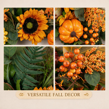 24 Inch Fall Wreath for Front Door - Classic Autumn Sunflowers & Pumpkins