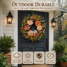 24 Inch Fall Wreath for Front Door - Warm Welcome for Fall