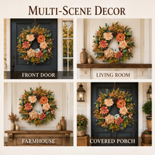 24 Inch Fall Wreath for Front Door - Warm Welcome for Fall