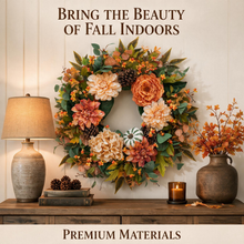 24 Inch Fall Wreath for Front Door - Warm Welcome for Fall