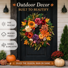 24 Inch Fall Wreath for Front Door - Warm Welcome Floral Wreath